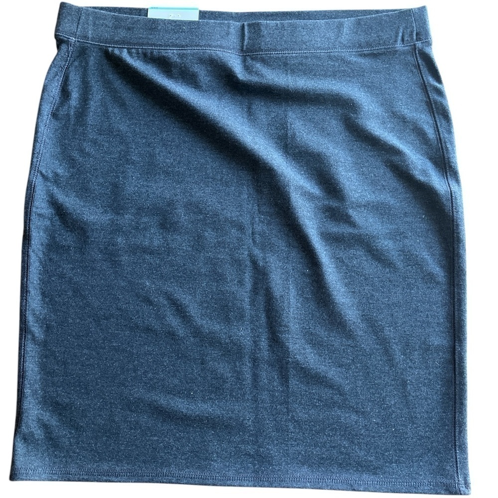Old Navy Knit Pencil Skirt Knee-Length Casual Charcoal Gray Size Large Stretch
